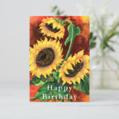 Carte d'anniversaire du tournesol (Debout devant)