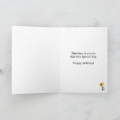 Carte d'anniversaire du tournesol jaune (Intérieur)