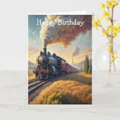 Carte d'anniversaire du train (Fleur jaune)