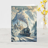 Carte d'anniversaire du train (Fleur jaune)