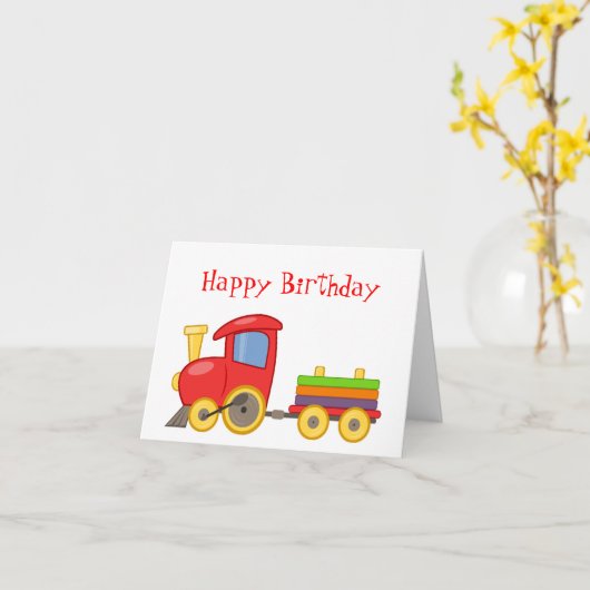 Carte d'anniversaire du train (Fleur jaune)
