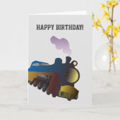 Carte d'anniversaire du train (Fleur jaune)