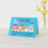 Carte d'anniversaire du train Choo Choo (Fleur jaune)