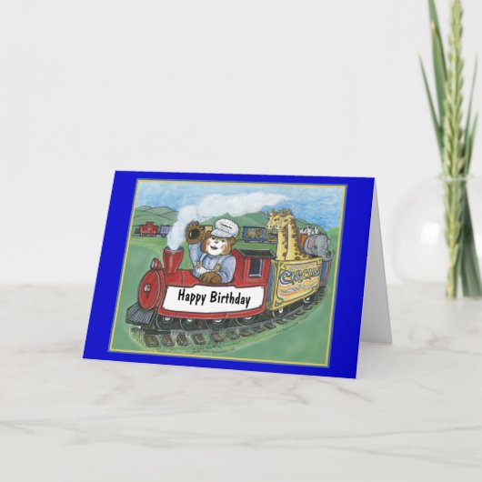 Carte d'anniversaire du train Circus (Devant)