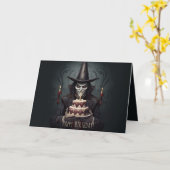 Carte d'anniversaire du Vampire Éffrayant Hallowee (Fleur jaune)