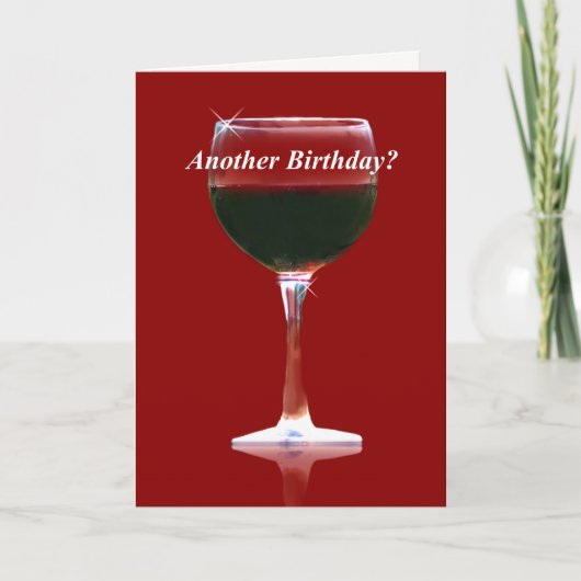 Carte d'anniversaire du vin amusant (Devant)