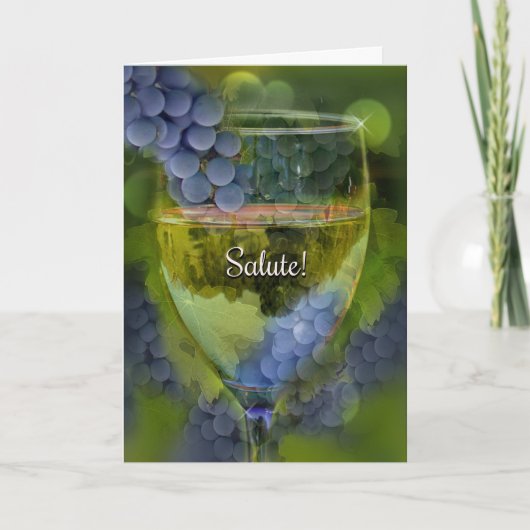 Carte d'anniversaire du vin de salut pour ami (Devant)
