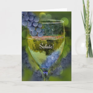 Carte d'anniversaire du vin de salut pour ami