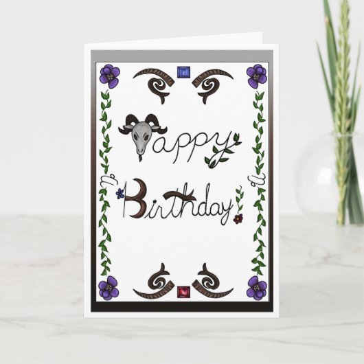 Carte d'anniversaire du zodiaque Capricorne (Devant)