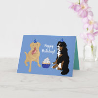 Carte d'anniversaire Dudley Labrador et Bernese