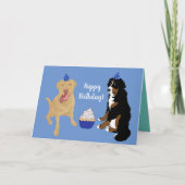 Carte d'anniversaire Dudley Labrador et Bernese (Devant)