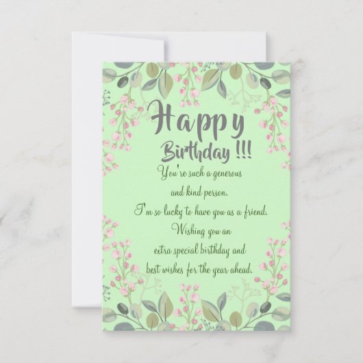 Carte d'anniversaire d'un ami (Devant)