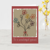 Carte d'anniversaire d'un bouquet arc-en-ciel pour (Fleur jaune)