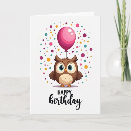 Carte d'anniversaire d'un joli oiseau (Devant)