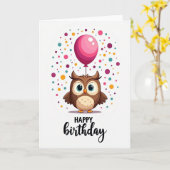 Carte d'anniversaire d'un joli oiseau (Fleur jaune)