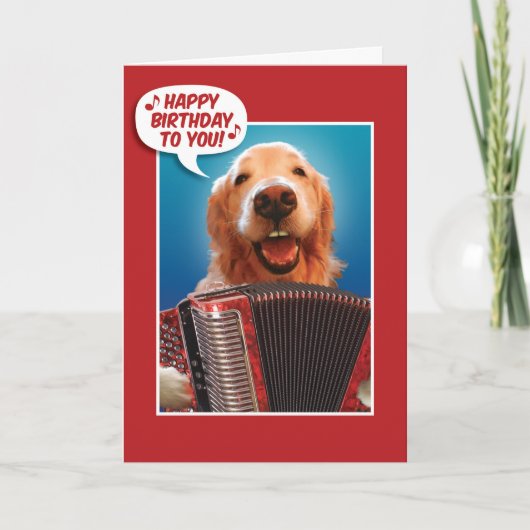 Carte d'anniversaire d'un joueur d'accordion (Devant)