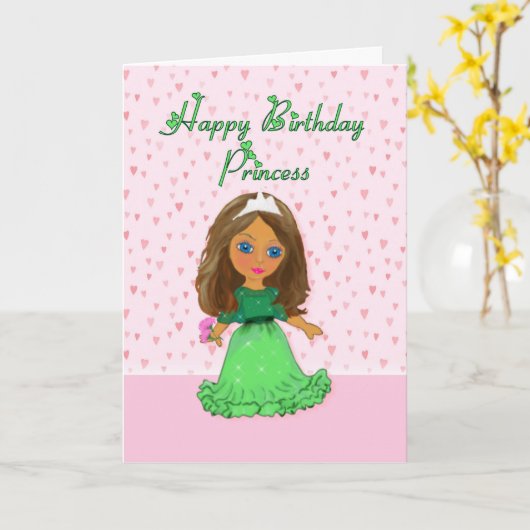 Carte d'anniversaire d'une chevelure Brown de (Fleur jaune)