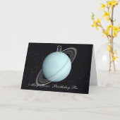 Carte d'anniversaire d'Uranus de planète (Fleur jaune)