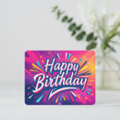 Carte d'anniversaire dynamique joyeuse Colorful Ab (Debout devant)