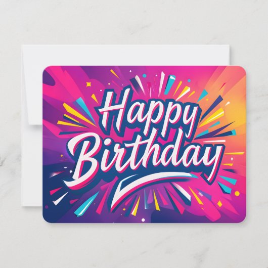 Carte d'anniversaire dynamique joyeuse Colorful Ab (Devant)