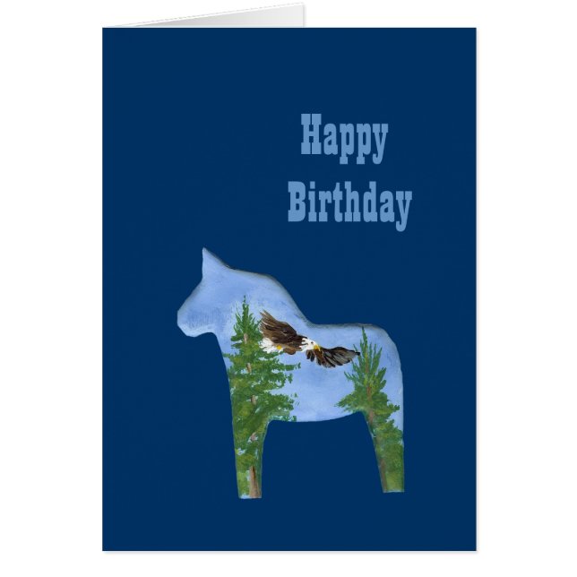Carte d'anniversaire Eagle Horse (Devant)