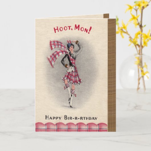 Carte d'anniversaire écossaise (Fleur jaune)