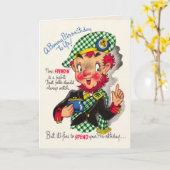 Carte d'anniversaire écossaise drôle (Fleur jaune)