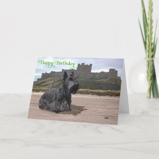 Carte d'anniversaire écossaise Terrier (Devant)