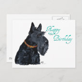 Carte d'anniversaire écossaise Terrier (Devant / Derrière)