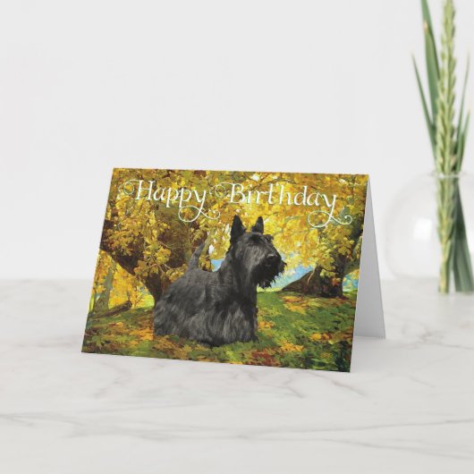 Carte d'anniversaire écossaise Terrier (Devant)