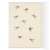 Carte d'anniversaire Ecru Anna's Hummingbirds (Intérieur (Gauche))