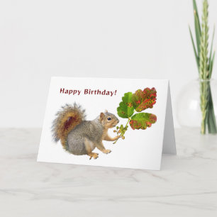 Carte d'anniversaire Écureuil avec Sumac vénéneux