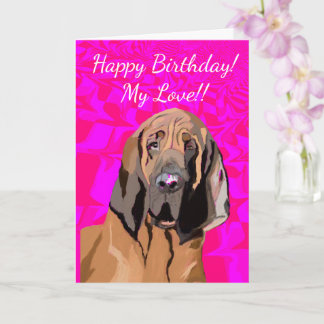 Carte d'anniversaire Editable Blood Hound photo et
