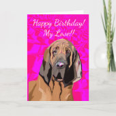 Carte d'anniversaire Editable Blood Hound photo et (Devant)