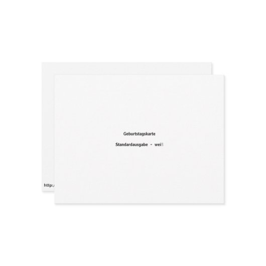 Carte d'anniversaire édition standard blanche (Devant/Arrière en situation)