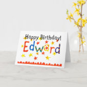 Carte d'anniversaire 'Edward' (Fleur jaune)
