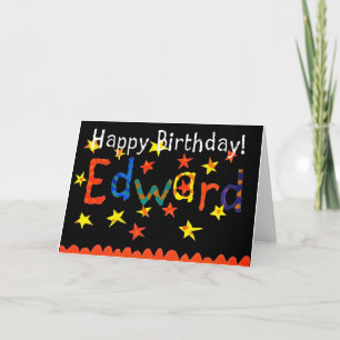 Carte d'anniversaire 'Edward' (noir)