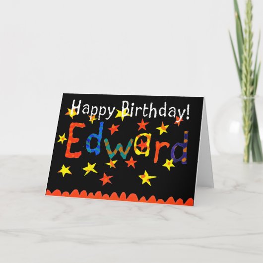 Carte d'anniversaire 'Edward' (noir) (Devant)