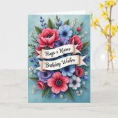 Carte d'anniversaire effervescente (Fleur jaune)