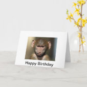 Carte d'anniversaire effrontée de singe - (Fleur jaune)