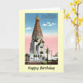 Carte d'anniversaire - Église russe, Leipzig (Fleur jaune)