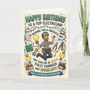 Carte d'anniversaire Électricien