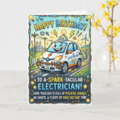 Carte d'anniversaire Électricien (Fleur jaune)