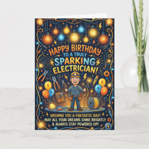 Carte d'anniversaire Électricien