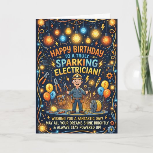 Carte d'anniversaire Électricien (Devant)