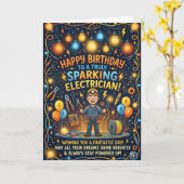 Carte d'anniversaire Électricien (Fleur jaune)