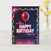 Carte d'anniversaire électrique (Fleur jaune)