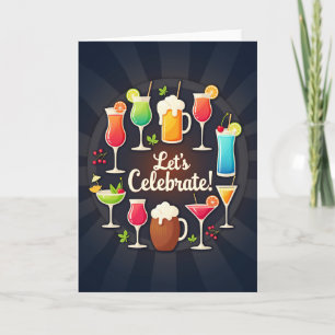 Carte d'anniversaire Elegant Drinks