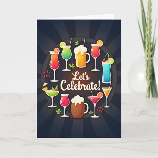 Carte d'anniversaire Elegant Drinks (Devant)