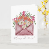 Carte d'anniversaire Elegant Floral (Fleur jaune)